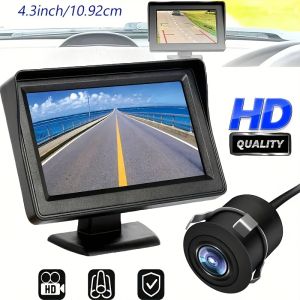 Universal Rearview Camera Kit with a 4.3-Inch Monitor Suitable for Various Vehicles Including Suvs Trucks Campers And Vans