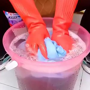 45CM Household Rubber Gloves Waterproof Cleaning Gloves Long Gloves for Dishwashing Washing Clothes