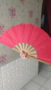 Kipas Tari Bambu Polos Kain Lurus