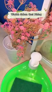 KUKE Tempat Sabun Bulat + Spons Cuci Piring (2in1) Dispenser Sabun Cair Botol Soap Lucu