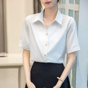 Stylish Unique Design Comfortable White Loose Short Sleeve Shirt