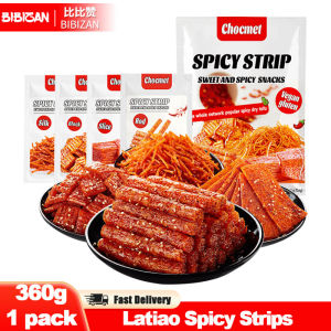 BIBIZAN Latiao 12 pcs 4 in 1 Spicy Stick Strips Spicy Cube 360g Chinese Snacks Strips Vegan Spicy Stick