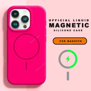 Magnetic Lanyard Phone Cases for IPhone 17 Air 16 Pro Max 15 14 13 Plus for Magsafe Liquid Silicone Strap Protect Soft TPU Cover