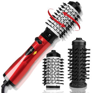 Welcomehome 3 in 1 Rotatable Hair Curler Brush 3 Gear Temperature Electric Negative Ion Hair Styler Comb for Hair Style