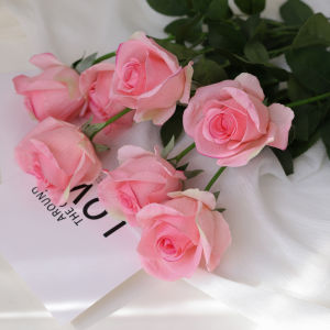 Luxurious Living Room Table Decor Pink Rose Artificial Flowers Moisturizing Faux Greenery Home Decorations Premium Touch