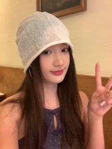 BILLI ZILLY | Linen Breathable Bucket Hat Women Large Size Loose Overhead Cap Men Thin Solid Color Versatile Cuffed Face Slimming Cold Cap