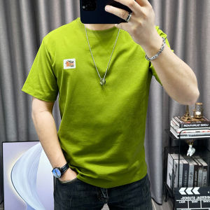 Loose Fit round Neck Short Sleeve T-Shirt Mens Summer 2024 New Dragon Year Embroidery Trendy Top Youth Popular Cotton Sweatshirt