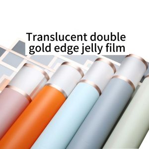 Merry Gift Double gilt 20pcs waterproof matte Flower Wrapper Florist Paper with gold Borders Flower Wrapper Paper