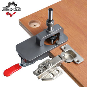 Woodworking 35mm Concealed Hinge Jig Kit Hinge Boring Drilling Guide Locator for Cabinet Door Installation Carpenter Tool