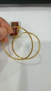 Poh Heng Jewellery 22K Twisted Tube Hoop Earrings in Yellow Gold[Price By Weight]