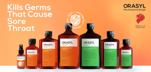 Bundle of 2 ORASYL Orange Mouthwash & Gargle 250 mL Povidone-Iodine Expiry Oct 2028 Improve Oral Health Singapore Made Kill Germs & Bacteria