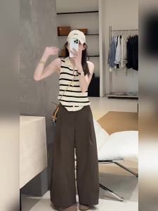 YUEZHONGWEI | Slimming Age-Reducing Striped Ice Silk Vest