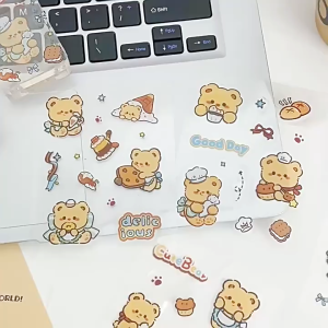 Sticker Butter Bear Cute Cartoon Decorative Sticker DIY Scrapbook Journal Decoration Stickers