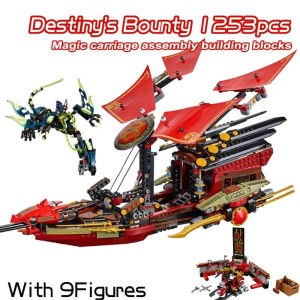 Ninja Series Destiny Bounty Building Blocks Spacecraft Dragon Boat Base Hydro Ship Chariot Sora Bricks Toys For Boys Gifts 70738
