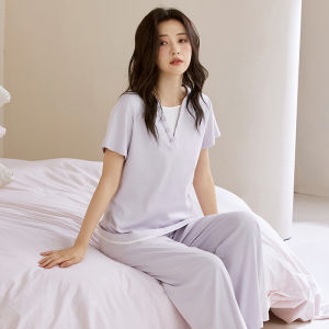 MiiOW | Pure Cotton Cat Lady Sleepwear Short Sleeve Home Clothes Set For Women A-Class Maternity Cotton Lightweight Comfortable Summer New Arrival