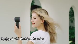 N100 Turbo Fan Aromatheraphy Rechargeable Fan 1-100 Speed Gears High Speed Handheld Fan with light Mobile Portable Adjustable Usb Cable Digital Charging Lanyard Protection