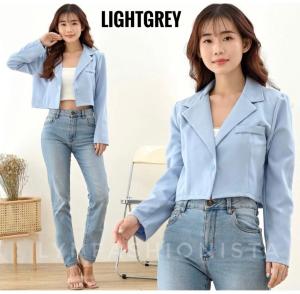 LYNFASHIONISTA-BLAZER CROP WANITA CASUAL SCUBA PREMIUM/A18