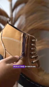 Sepatu Boots Touring Pria Kulit Pull Up Boot Hiking MD913