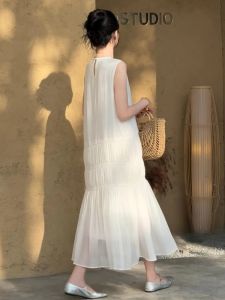 DANTING | French White Tulle Long Dress