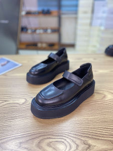 Trendy Faux Leather Platform Mary Jane Flat Shoes round Toe Slip-On Womens Fashion Spring Summer High Density EVA Outsole