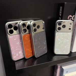 Ốp Điện Thoại iPhone 17/16/15/14 Pro Max Mạ Kim Tuyến Sang Trọng Họa Tiết Vỏ Laser Tương Thích Với 17Pro/16Pro Bảo Vệ Mặt Lưng Nguyên Bản Chống Sốc Chống Xước Thiết Kế Lấp Lánh