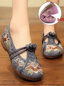 BUJINXUAN | Soft Soled Embroidered Female Shoes for Moms