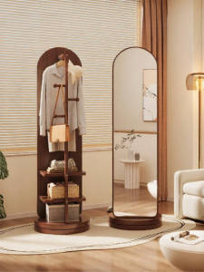 MOLORE | Rotatable Movable Full-Length Mirror with Clothing Rack