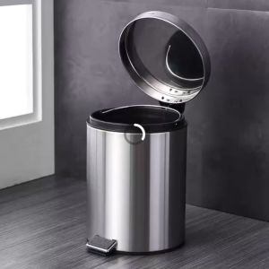 Stainless Steel Pedal Trash Can with Plastic Bucket Inside