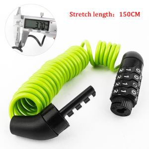 4.9 Feet Motorcycle Helmet Lock 4 Digit Anti Theft Security Lock Cable Long Coiled Combination Lock