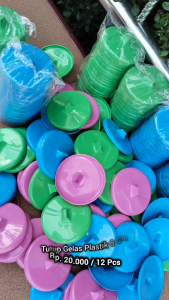24 Pcs Tutup Gelas Plastik 8 Cm