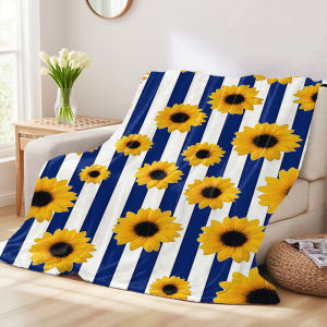 Beast Kingdom | Sunflower Stripes Sofa Specific Soft Flannel Blanket Universal Plush Gift Blanket For All Seasons
