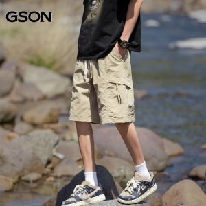 Military Green Outdoor Workwear Shorts Mens Summer Thin Fashion Straight Tube Five-Point Pants Casual Loose Fit Youth Trend