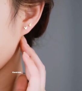Khuyên tai nữ bạc 925 cao cấp Cerci Butterflie hình bướm đơn giản siêu đáng yêu xinh xắn G63| Hoa tai nữ bạc Cercilala