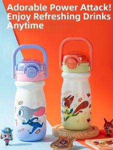 Disney | Cốc Nước Cách Nhiệt Có 2 Loại Đuôi Uống Cho Trẻ Em