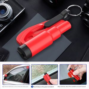 Car Break Glass Device with Cutter Escape Vehicle Safety Hammer Cut Seat Belt Multi-Functional Tool Instant Breakthrough