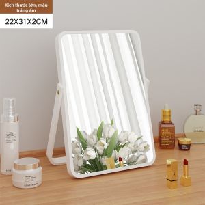 Gương Trang Điểm Gấp Đôi Mặt Phẳng Từ Gỗ Thật