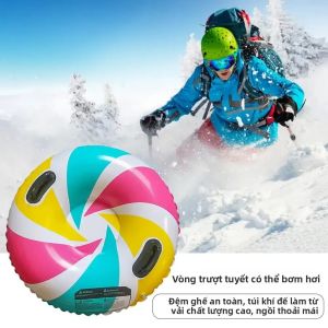 Phao Trượt Tuyết PVC Bơm Hơi Có Tay Cầm Dày Dặn Bền Dùng Cho Trượt Tuyết Mùa Đông Vui Chơi Trên Tuyết