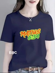 KAOS ATASAN MATIUS 6:34 PREMIUM WANITA DTF BERKUALITAS