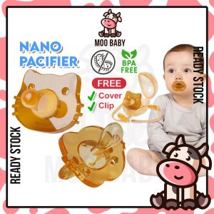 Moo Baby Nipple Teether Soother Newborn Infant Nano Pacifier Clip Chain Puting Baby Dummy Dummies Anti Jongang Lembut