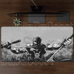 Bandai | One Piece Roronoa Zoro Anime black and white Mouse Pad HD printing Gaming Mousepad PC Keyboard Carpet Office accessories DeskMat