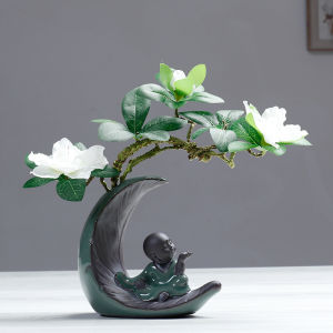 Creative Zen Ceramic Figurines Indoor Home Decorations Living Room Tea Table Artifacts Handmade Craft Desktop Ornaments