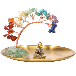 ต้นไม้และพระพุทธรูปตกแต่งคริสตัล Energy Balance Tree of Life Handmade พระพุทธรูป Zen Chakra ตกแต่งสําหรับโชคลาภ Home Decor