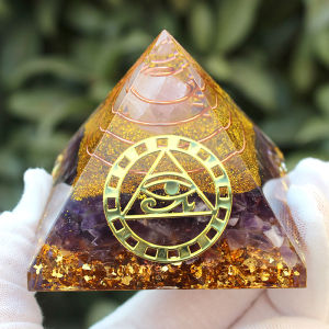 Resin Drip Glue Pyramid Home Decoration Crystal Ball Stone Office Desktop Ornaments American Style Living Room Handmade Art
