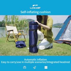 camping essentials! Auto Inflatable Outdoor Sleeping Mat camping Portable Spliceable Moistureproof Waterproof Compression-type Built-in air valve Self Inflating Mattress Sleeping Pads Air with Pillow Ultralight Leisure Cushion for Tent Hiking Travel bed