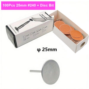 100pcs/Box Colorful 25mm Sanding paper with Metal shaft Foot File Callus Remover Replacement Sandpaper Disc 80# 150# 240#