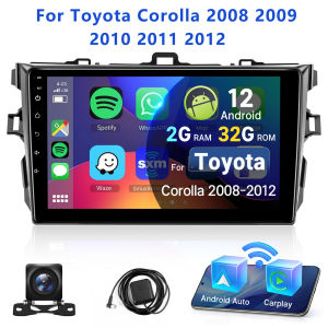 9 Inch Wireless Car Radio Stereo HD Touch Screen Car Video Player for Toyota Corolla 2008-2012 with Rear Camera GPS WIFI 2G+32G