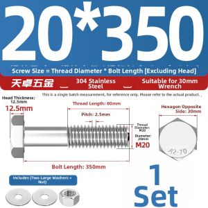 TIANZHUOJINSHU | Stainless Steel Hex Cap Screws Hardware Set