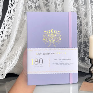 BUJO A5 Dotted Journal – Premium Dot Grid Notebook 180gsm Paper Silver Edges Hardcover Pocket Gift Packaging