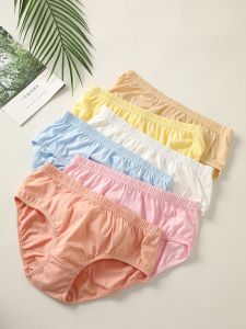 Quần lót tam giác eo giữa thoáng khí bằng cotton nguyên chất dành cho nữ Người lớn Học sinh Phong cách đơn giản Quần đùi màu trơn