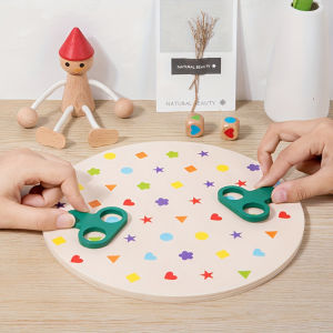 Wooden Table Game Parent-child Interactive Game Puzzle Shape Matching Toy Training Concentration Finding Picture Toy
